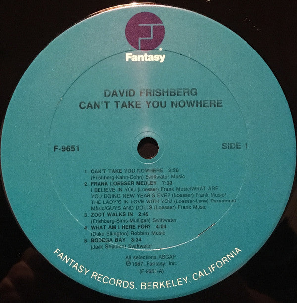 David Frishberg* : Can't Take You Nowhere (LP)