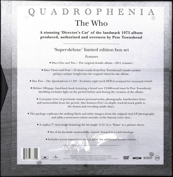 The Who : Quadrophenia (Box, Dlx, Ltd, Dir + 2xCD, Album, RE, RM + 2xCD, A)