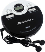 Studebaker SB3703BW Joggable Personal CD Player - FM - Bass Boost (White/Black)
