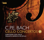 the album cover for C Bach PE / Onofri - Cello Concertos