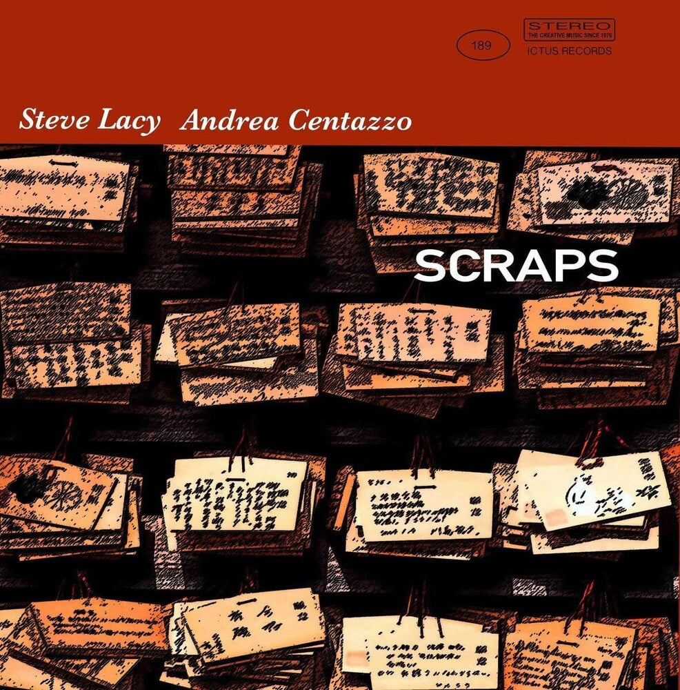 the album cover for Andrea Centazzo / Lacy,Steve - Scraps