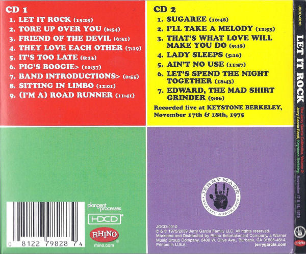 Jerry Garcia Band* : Let It Rock (Keystone Berkeley, November 17 & 18, 1975) (2xHDCD, Album)