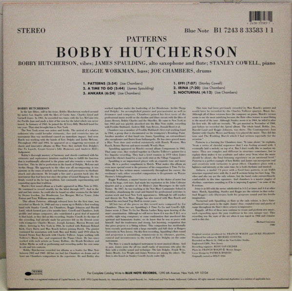 Bobby Hutcherson : Patterns (LP, Album, Ltd, RE, 180)