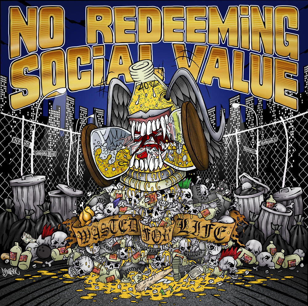 the album cover for No Redeeming Social Value - Wasted For Life