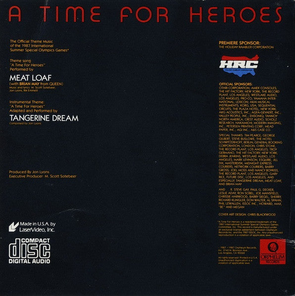 Meat Loaf With Brian May / Tangerine Dream : A Time For Heroes (CD, Maxi, Ltd)