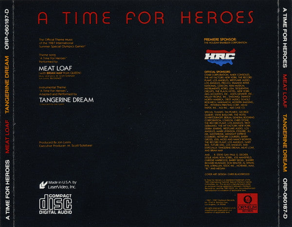 Meat Loaf With Brian May / Tangerine Dream : A Time For Heroes (CD, Maxi, Ltd)