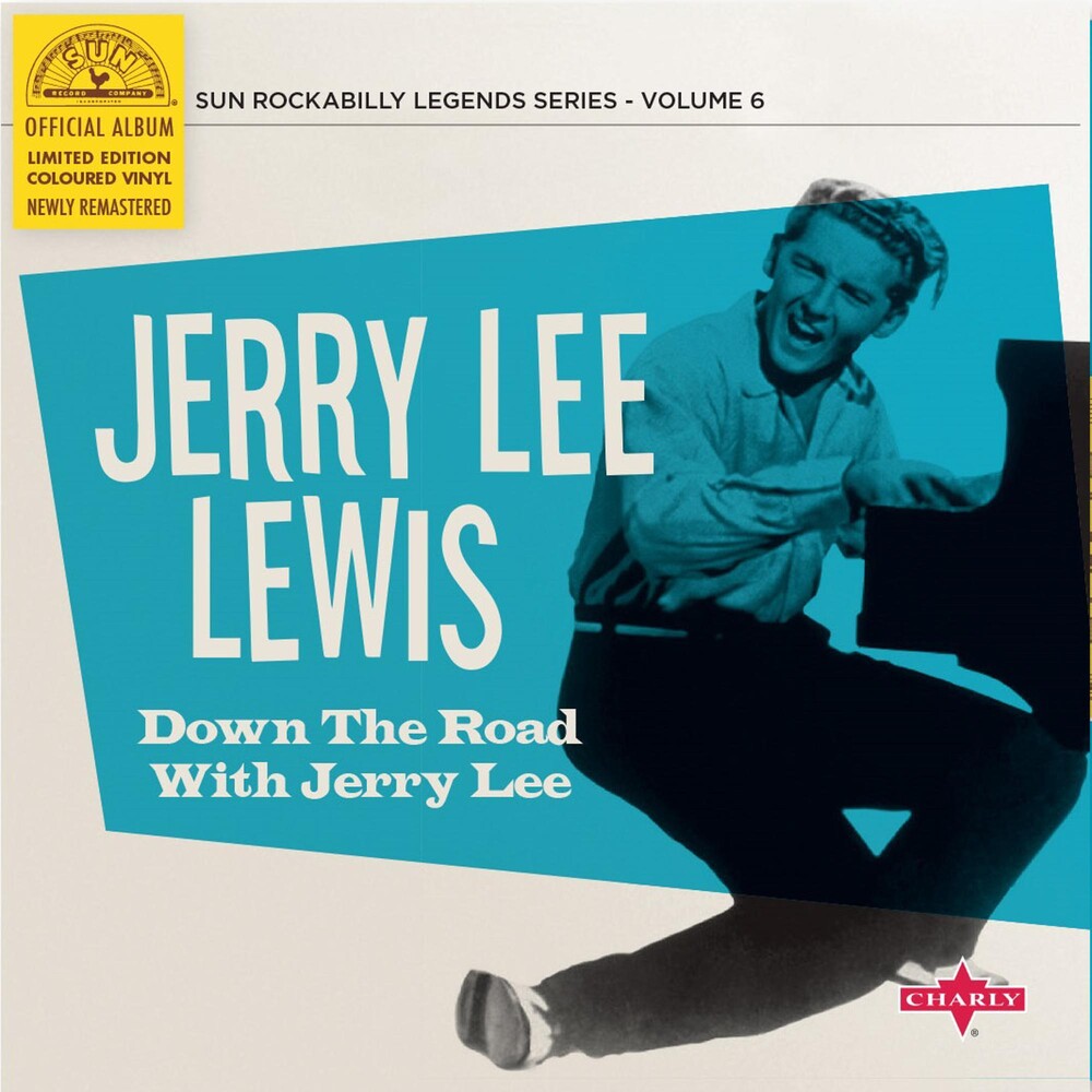 the album cover for Jerry Lee Lewis - Down The Road With Jerry Lee (10in) (Blue) [Colored Vinyl]