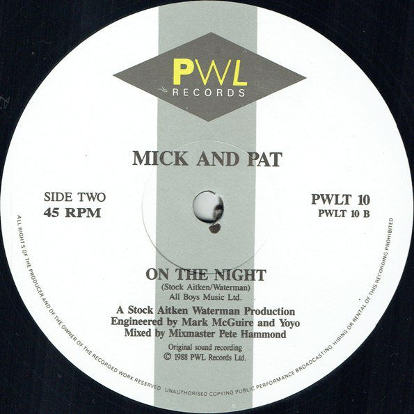 Pat & Mick : Let's All Chant (12")