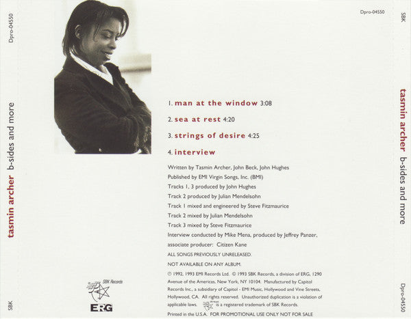 Tasmin Archer : B-Sides And More (CD, Ltd, Promo)