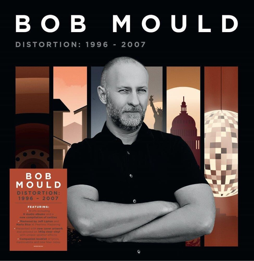 the album cover for Bob Mould - Distortion: 1996-2007 [140-Gram Clear Splatter Vinyl]