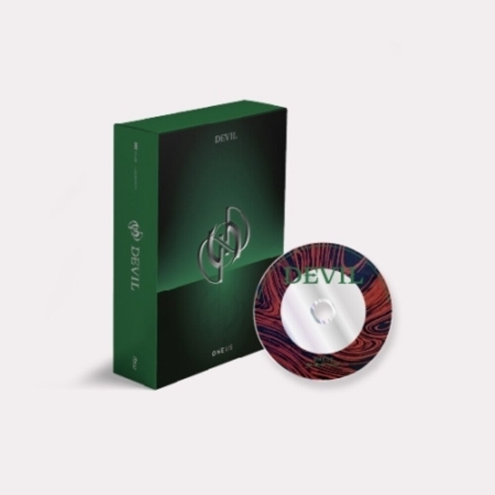 the album cover for Oneus - Devil (Green Version) (incl. 142pg Photobook, 16pg Lyrics Book, Hidden Card, Big Photocard + Photocard)