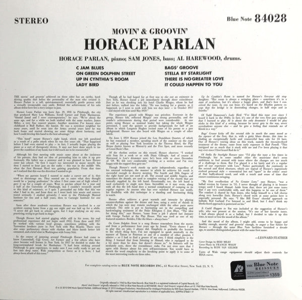 Horace Parlan : Movin' & Groovin' (2x12", Album, Ltd, Num, RE, 180)