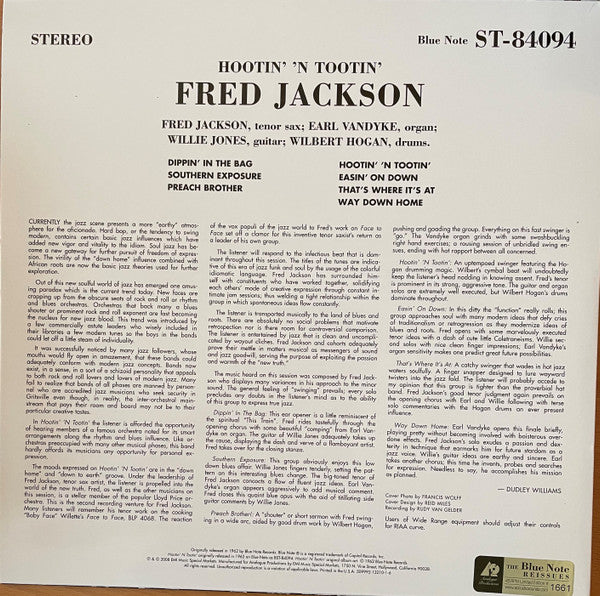 Fred Jackson : Hootin' 'N Tootin' (2x12", Album, Ltd, Num, RE, 180)