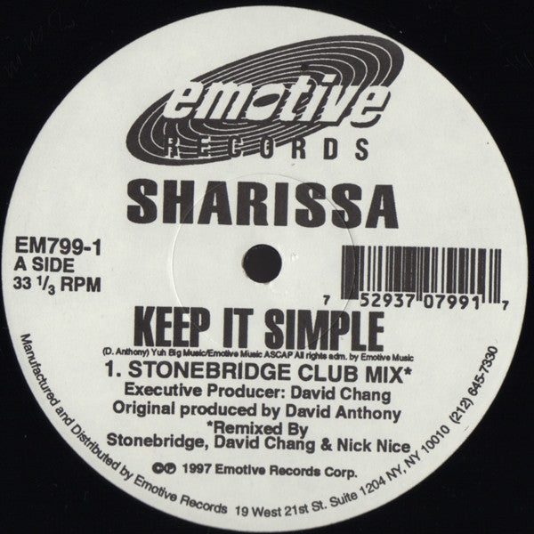 Sharissa : Keep It Simple (12")