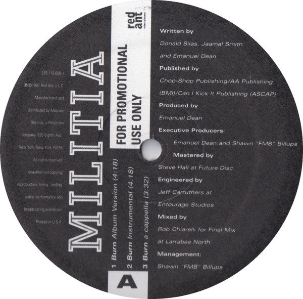 Militia (5) : Burn (12", Promo)