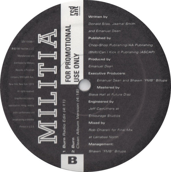 Militia (5) : Burn (12", Promo)