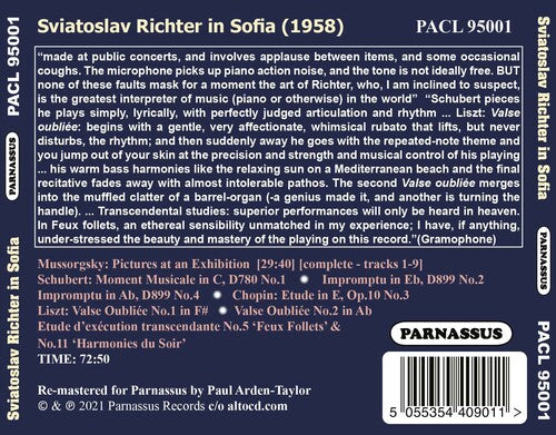Sviatoslav Richter - Sviatoslav Richter en Sofía (Conciertos legendarios - 1958) (CD)