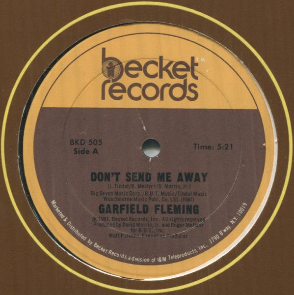 Garfield Fleming : Don't Send Me Away (12", Single)