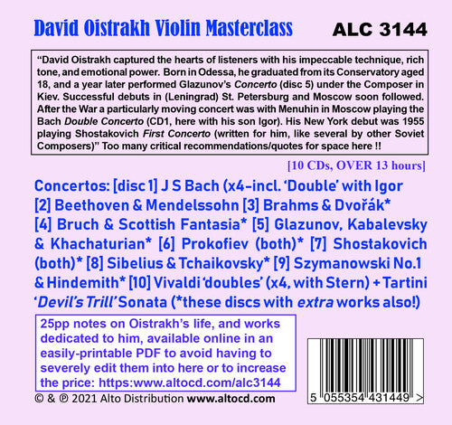 David Oistrakh - Clase magistral de violín: 24 conciertos desde Bach hasta Vivaldi, otras obras clave y música de cámara (CD)