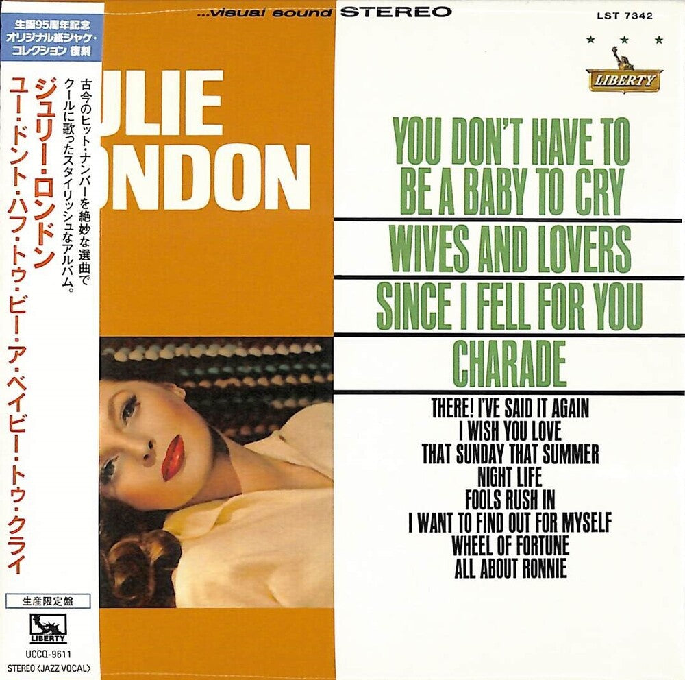 the album cover for Julie London - You Don't Have To Be A Baby To Cry (Paper Sleeve)