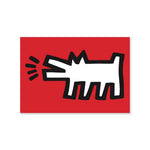 White Barking Dog Magnet Rectangle