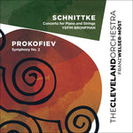 the album cover for Cleveland Orchestra / Welser-Most, Franz - Schnittke: Concerto for Piano and Strings / Prokofiev: Sym 2