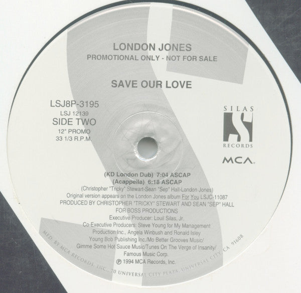 London Jones : Save Our Love (12", Promo)