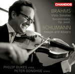 the album cover for Brahms / Dukes / Donohoe - Violin Works