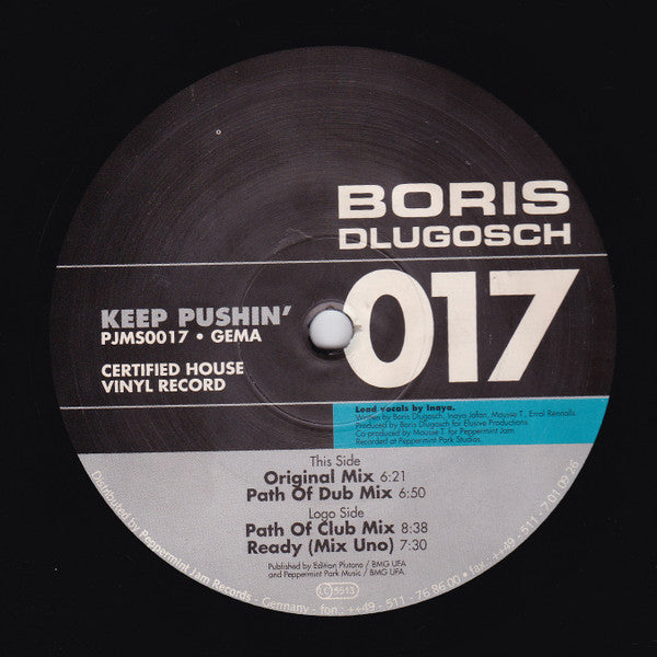 Boris Dlugosch : Keep Pushin' (12")