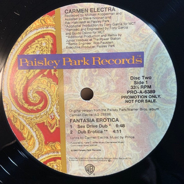 Carmen Electra : Fantasia Erotica (2x12", Single, Promo)