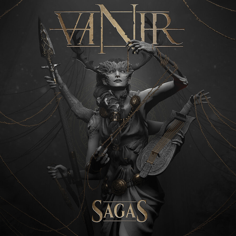 the album cover for Vanir - Sagas (Gold & Black) (Blk) [Colored Vinyl] (Gol)