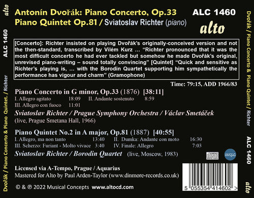 Sviatoslav Richter - Concierto para piano de Dvorak/Quinteto para piano op. 81 (CD)