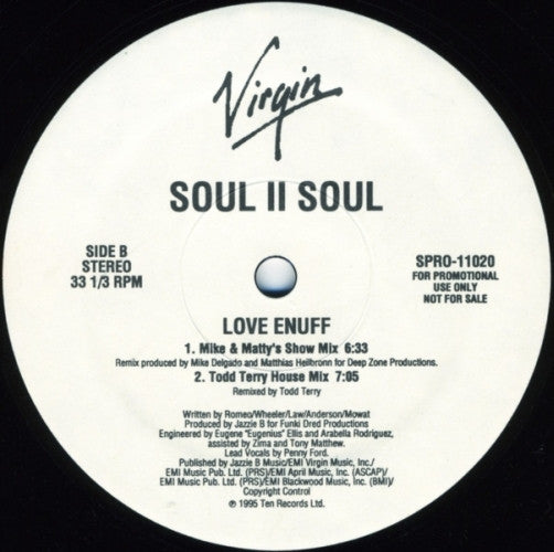 Soul II Soul : Love Enuff (12", Promo)