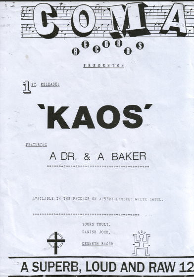 Dr. Baker : Kaos (12", S/Sided, Promo, W/Lbl)