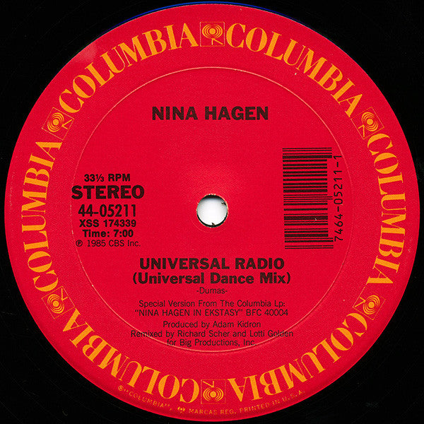 Nina Hagen : Universal Radio (12", Pic)