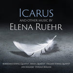 the album cover for Ruehr / Delgani String Quartet / Berman - Icarus & Other Music
