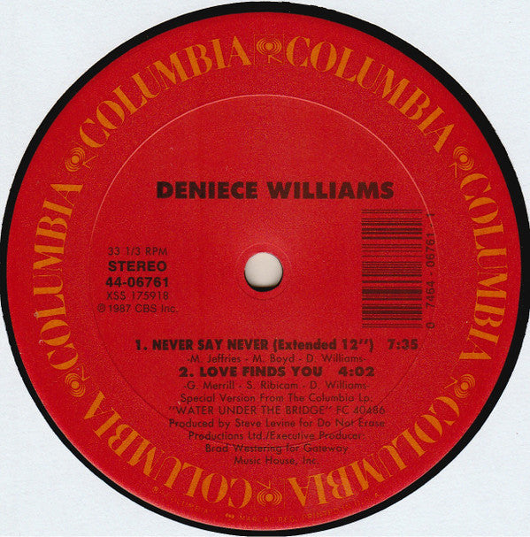 Deniece Williams : Never Say Never (12")