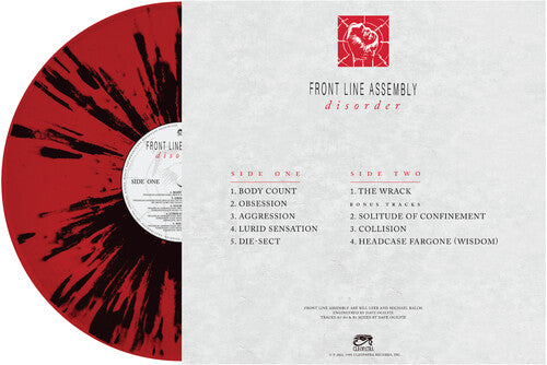 Front Line Assembly - Disorder (salpicaduras rojas y negras) (vinilo)