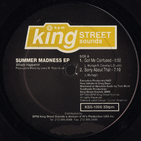 Whats Happenin* : Summer Madness EP (12", EP)