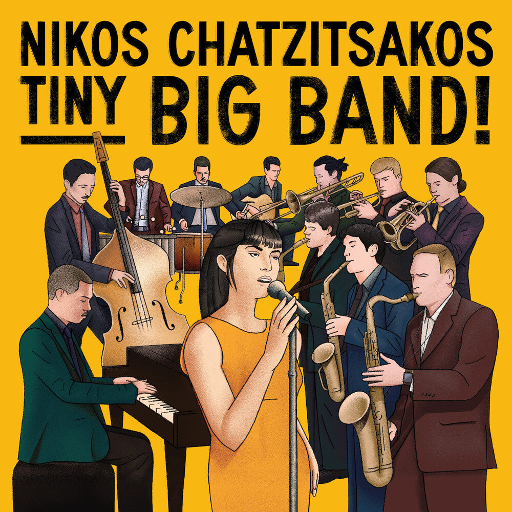 the album cover for Nikos Chatzitsakos - Tiny Big Band