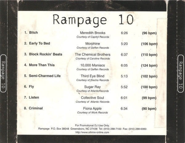 Various : Rampage! 10 (CD, Comp, Promo)