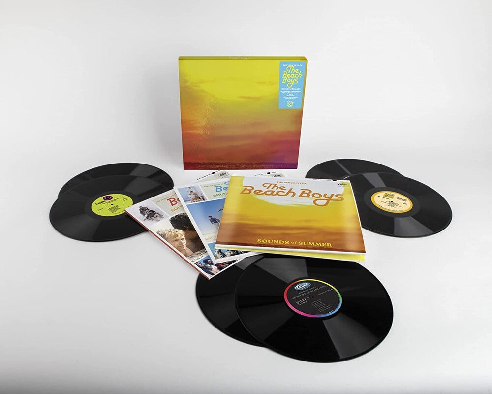 the album cover for The Beach Boys - Sounds Of Summer: The Very Best Of The Beach Boys [6LP Box Set]
