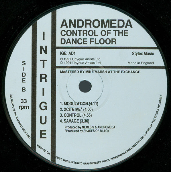 Andromeda : Control Of The Dancefloor (LP, Album)