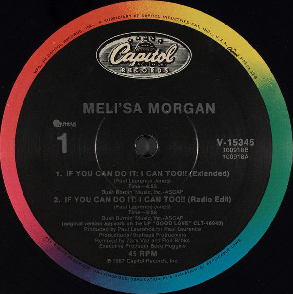 Meli'sa Morgan : If You Can Do It: I Can Too!! (12", Single)