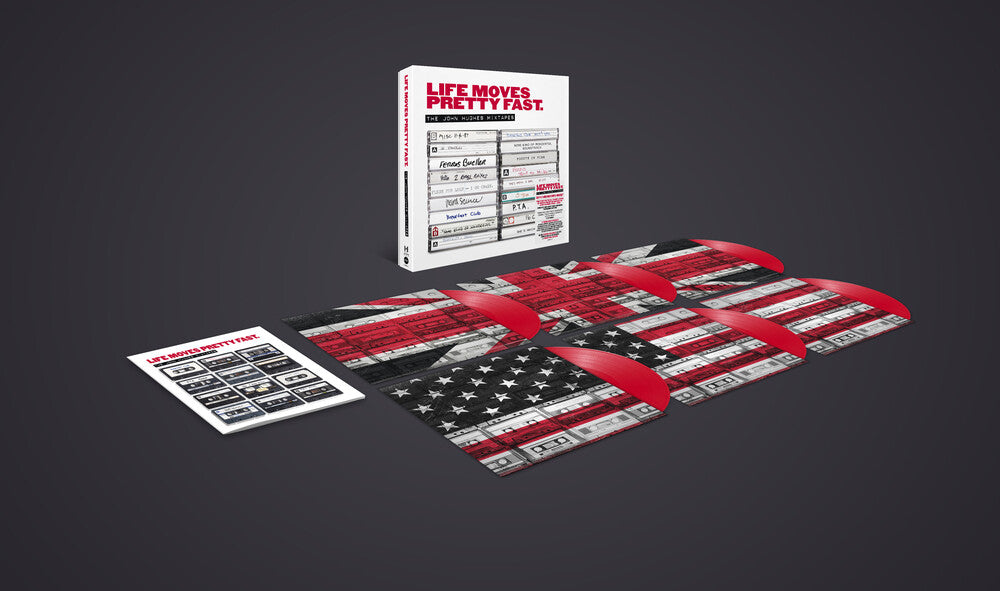 the album cover for Various Artists - Life Moves Pretty Fast: The John Hughes Mixtapes [Red 6LP]