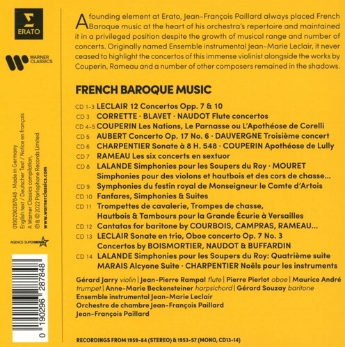 Jean-Francois Paillard - French Baroque Music (Jean-Marie Leclair & Other composers) (CD)