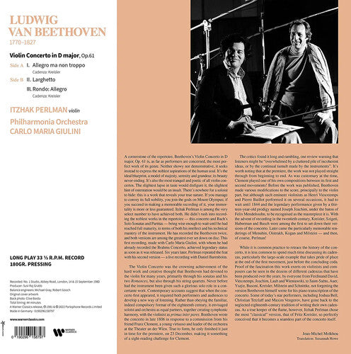 Itzhak Perlman - Beethoven: Concierto para violín (Vinilo)