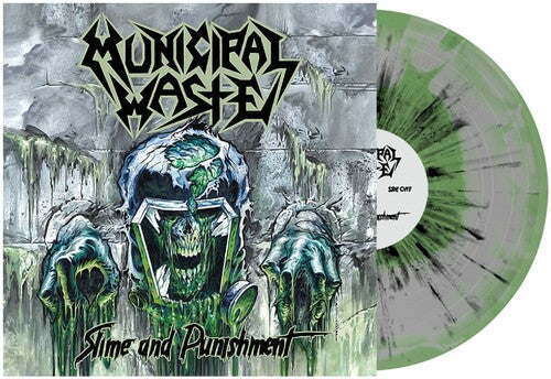 Residuos municipales - Slime and Punishment - Remolino gris y menta con salpicaduras negras (vinilo)