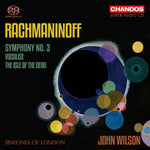 the album cover for Rachmaninoff / Sinfonia Of London - Symphony No 3 Vocalise / Isle Of The Dead