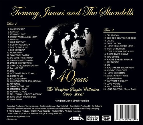 Tommy James - 40 años: La colección completa de sencillos (1966-2006) (CD)
